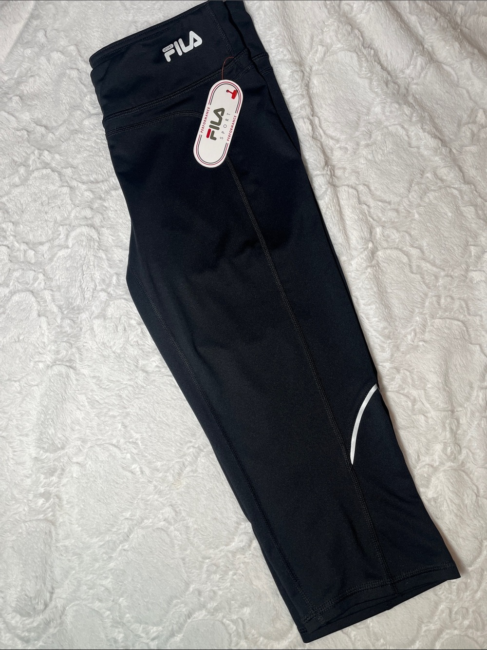 Fila Black Athletic Capri Leggings with White Accent